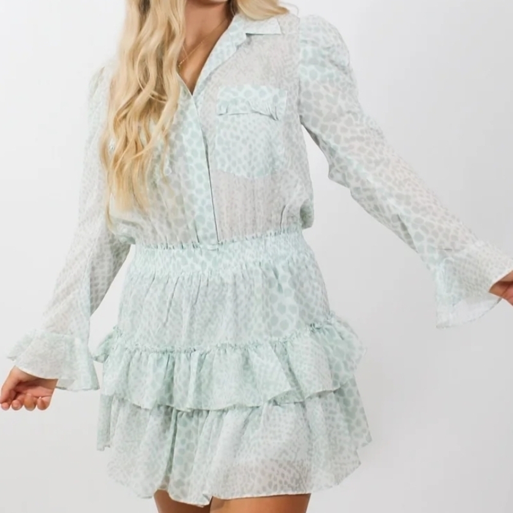 Sincerly Ours Harlow Mint Phyton Mini Dressrint Size XS